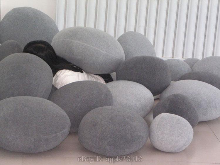 6pcs Living Pebble Stone Pillows/pillowcase Rock bean bag cushion/covers