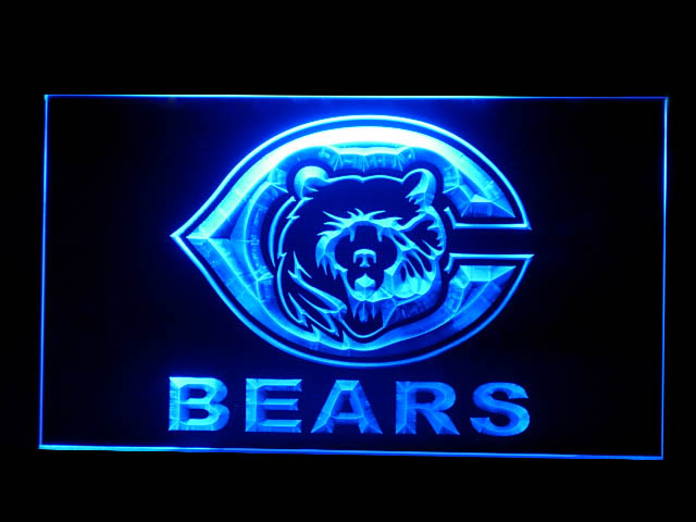 J062b Chicago Bears Football For Man Cave Game Room Display Light Sign New Ebay