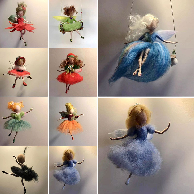 1Set DIY Handmade Poke Wool Needle Felting Kit Set Animal Fairy Felt Doll  Craft