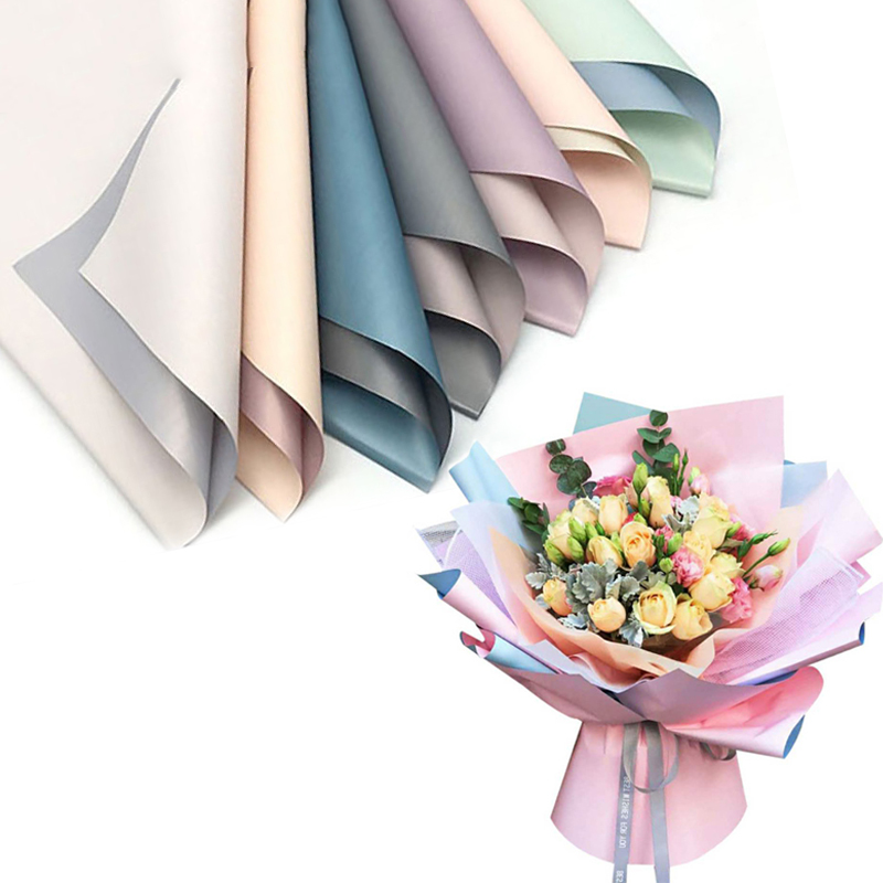 Pomoko Waterproof Floral Wrapping Paper Sheets Fresh Flowers Bouquet Gift Packaging Korean Florist Supplies, 20 Sheets, Size: 58, White