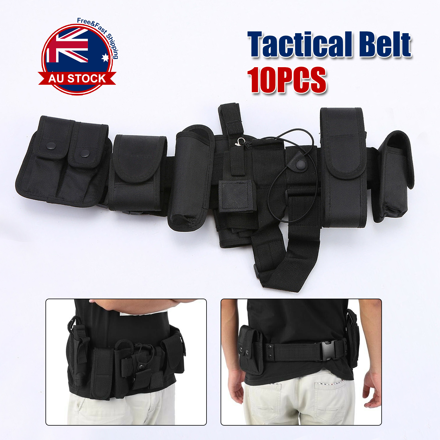 Police Security Tactical Belt Combat Gear Utility Nylon Belt Heavy Duty ...