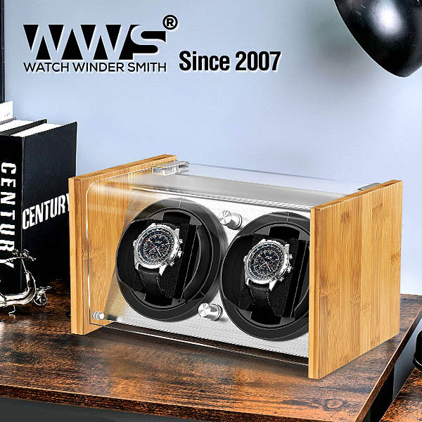 Watch Winder Smith Bamboo Watch Winder for 2 Large to Small