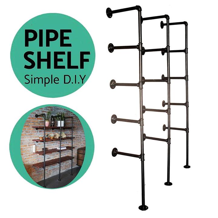 Details About Industrial Ceiling Wall Shelf Iron Pipe Vintage Hang Bracket Shelves Diy 3pcs