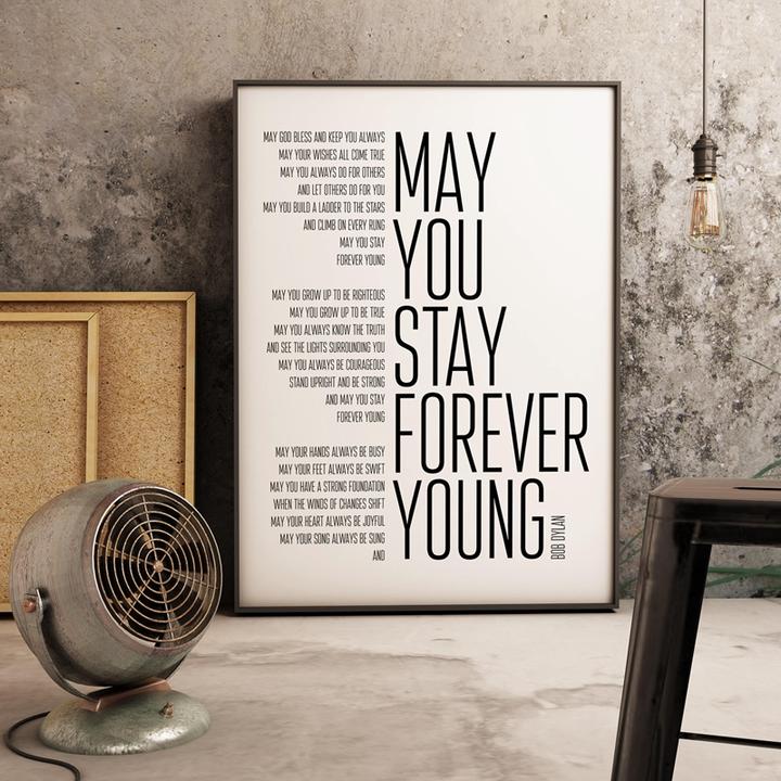 Bob Dylan Forever Young Song Lyrics Canvas Art Print Home Music Poster Decor Ebay